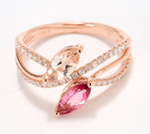 EFFY Infinity Glam Gemstone & Diamond Woven Ring, 14K Rose, Sz 10